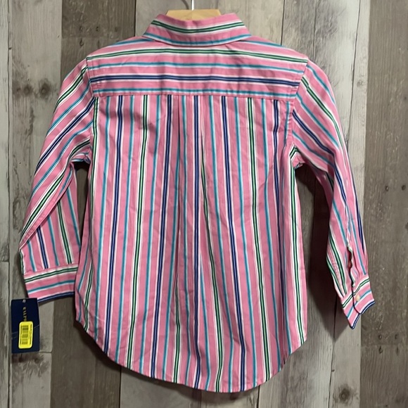Ralph Lauren pink striped shirt long sleeves button down 3t NEW - Picture 5 of 5